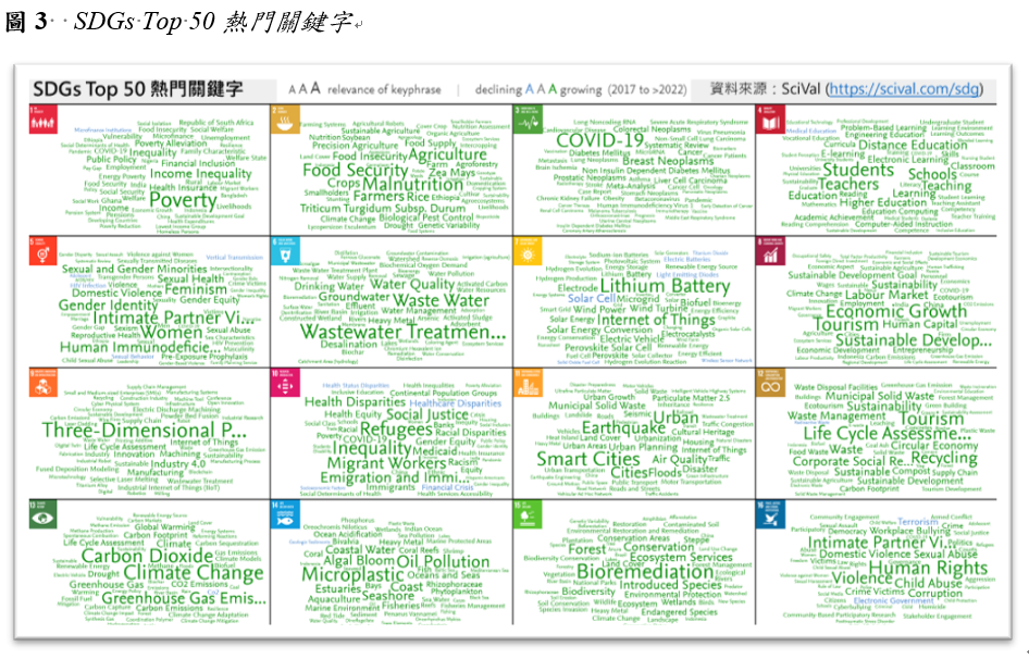 圖3 SDGs Top 50熱門關鍵字